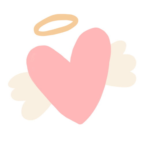 A heart with angel wings and a halo